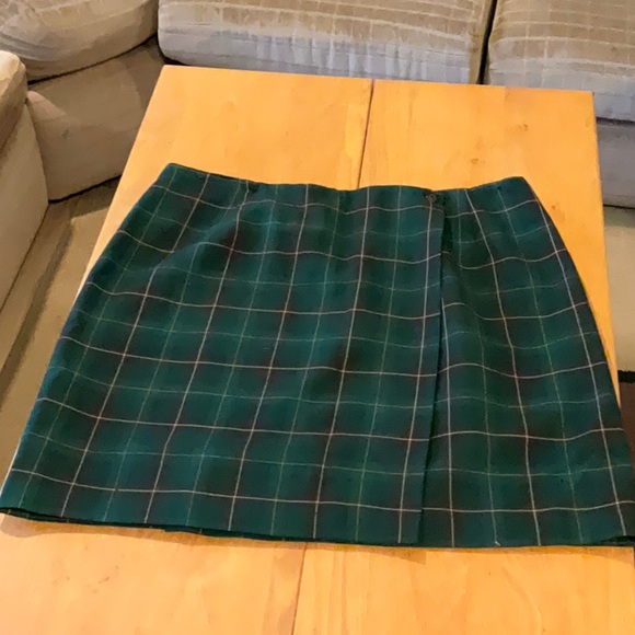 Vintage Charter Club Hunter Green Tartan Plaid Wool Skirt 16 - Picture 4 of 11